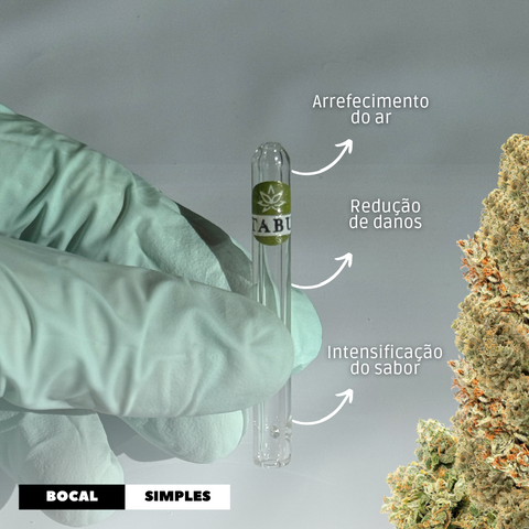 Piteira/Filtro de Vidro Tabu para Redução de Danos