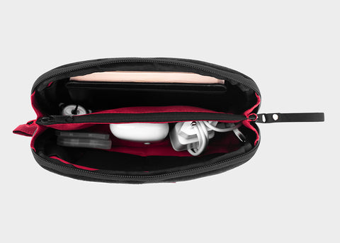Bolsa de accesorios y tecnología en cáñamo negro
