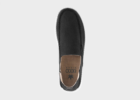 Zapatillas sin cordones de cáñamo SunSlide para hombre en negro