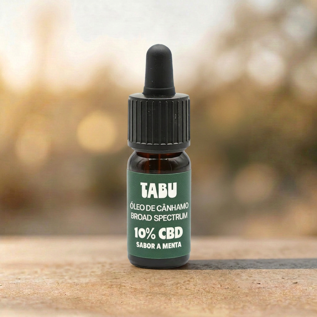 Óleo de cânhamo Broad Spectrum 10% CBD - Sabor a Menta – TABU CBD