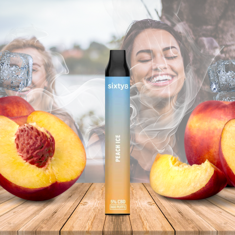Vape de CBD 5% Peach Ice Sixty8 800 puffs