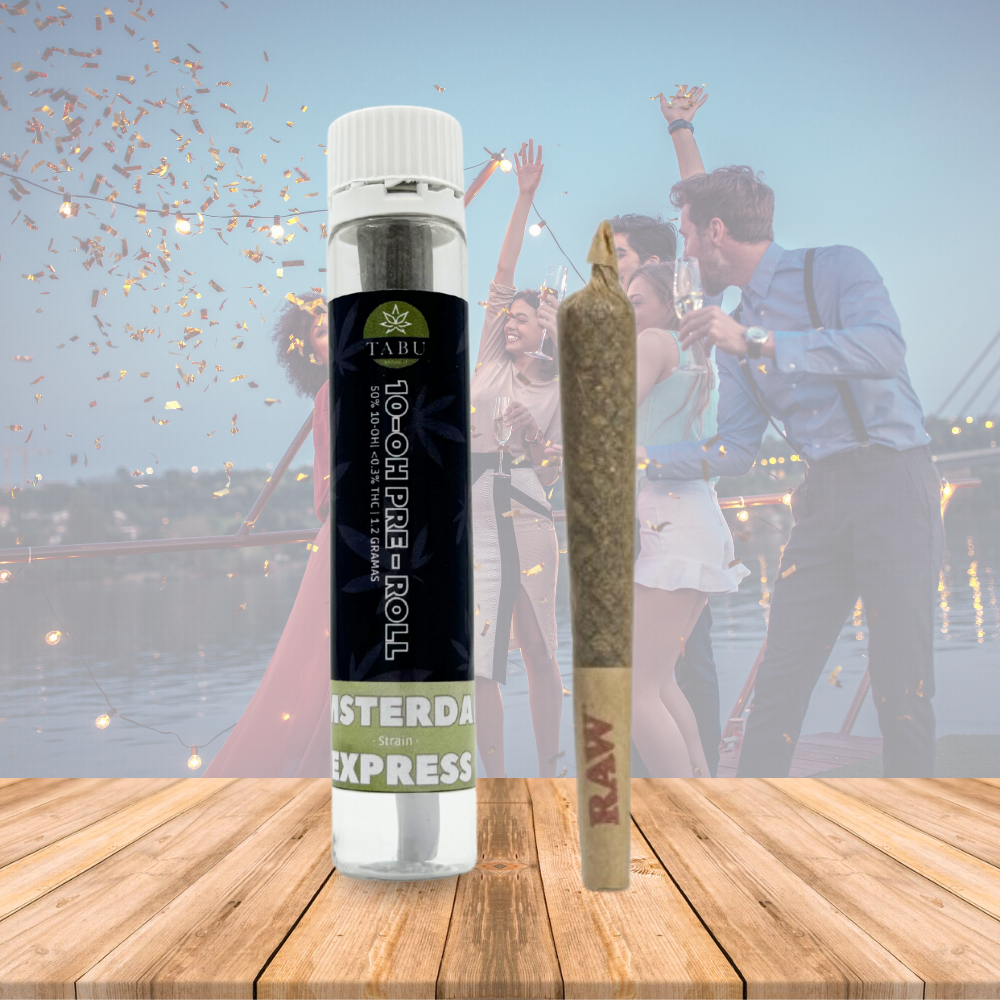 Rolled Cigarette - 10-OH Pre Roll 50%, Amsterdam Express 1.2g TABU CBD Rolled Cigarette - 10-OH Pre Roll 50%, Amsterdam Express 1.2g TABU CBD
