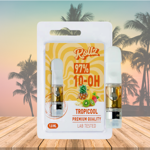 10-OH 97% Vape Cartridge, Tropicool, 1ml