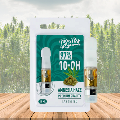 10-OH 97% Vape Cartridge/Cartridges, Amnesia Haze, 1ml