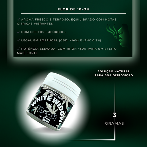 Flor de 10-OH (Novo HHC) White Widow Premium Strong 50%, 3g