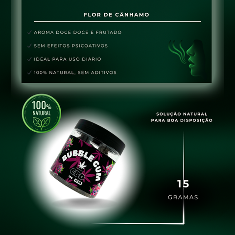 Flor de CBD Bubble Gum, 15 Gramas