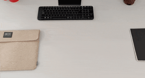 Bolsa de accesorios y tecnología de cáñamo beige