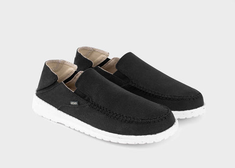 SunSlide Slip-on de Cânhamo para Mulheres em Preto