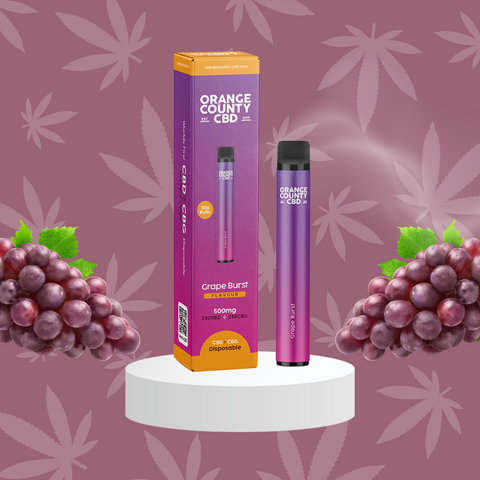 CBD and CBG Grape Vape Disposable Pen 500mg