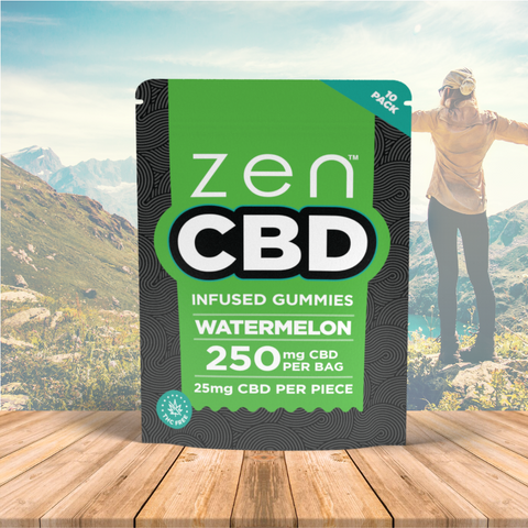 Gomas de CBD ZEN, Melancia, 250 mg