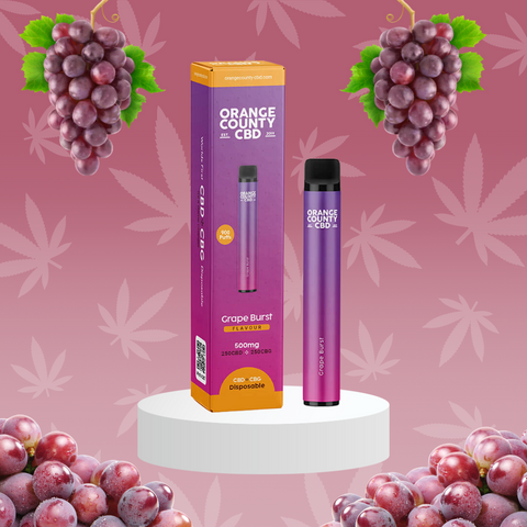 Pluma desechable CBD y CBG Grape Vape 500 mg