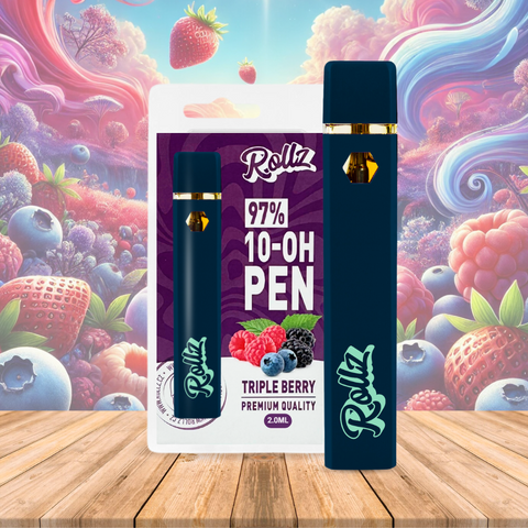 Vape de 10-OH (Novo HHC) 97%, Triple Berry, Caneta Descartável Rollz 2ml/1ml