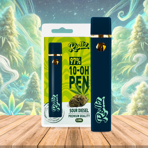 Vape de 10-OH (Novo HHC) 97%, Sour Diesel, Caneta Descartável Rollz 2ml/1ml