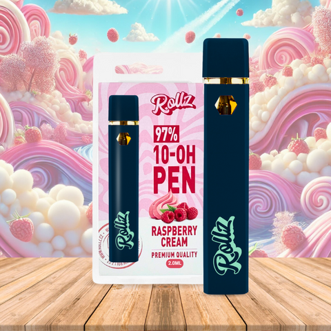Vape de 10-OH (Novo HHC) 97%, Framboesa, Caneta Descartável Rollz 2ml/1ml