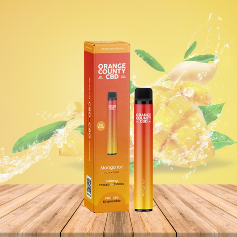 Vape de CBD y CBG Mango Fresco, Pluma disponible, 500mg, 900 puffs 