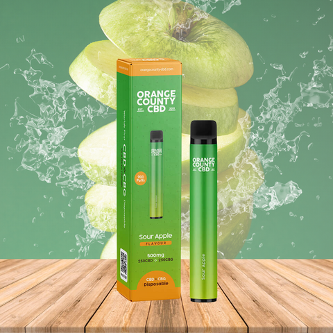 Vape de CBD y CBG Manzana Ácida, Pluma disponible, 500mg, 900 puffs 