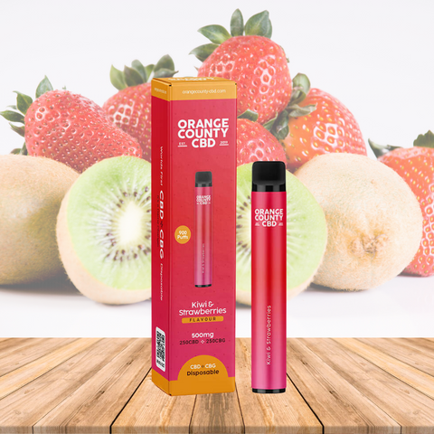 CBD & CBG Kiwi and Strawberry Vape, Disposable Pen, 500mg, 900 puffs