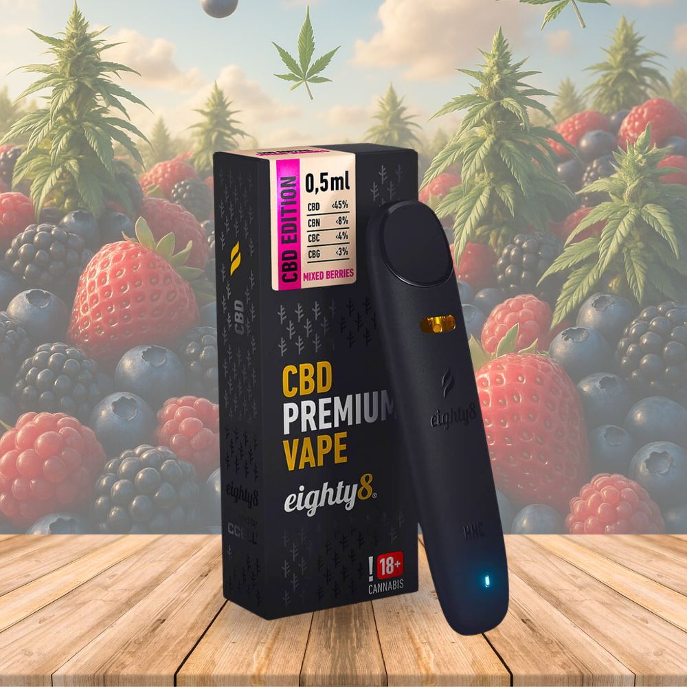 Vape CBD 45%, Frutos rojos, 0,5 ml