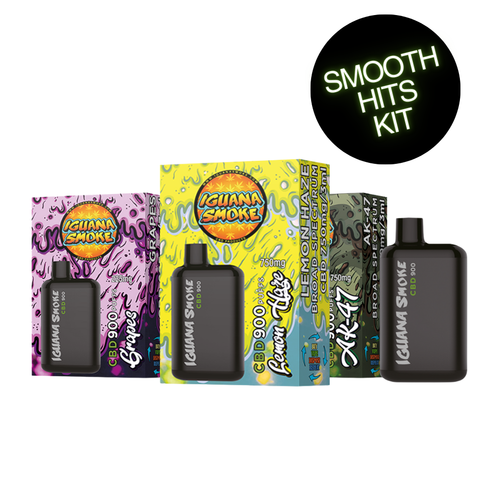 Paquete Smooth Hits, vaporizadores de CBD, Iguana Pocket, 3 ml