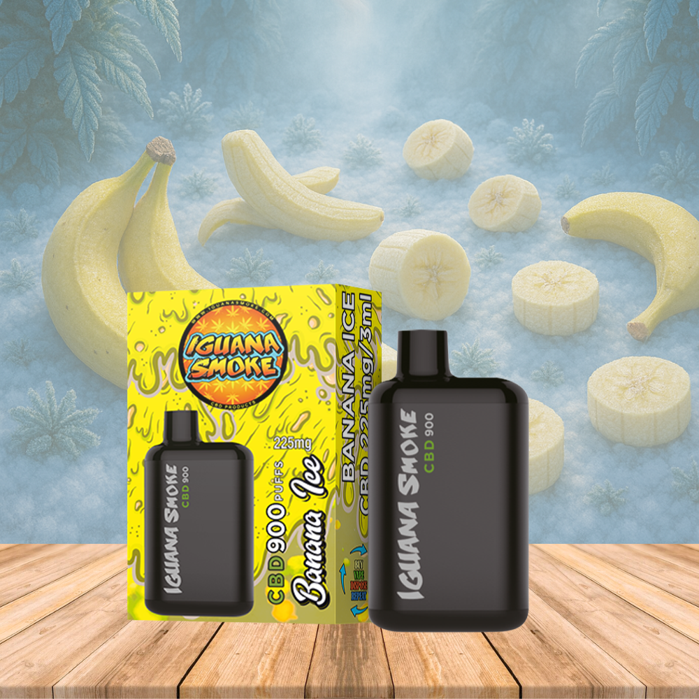Vape CBD 225 mg, sabor plátano, Iguana Pocket, 3 ml