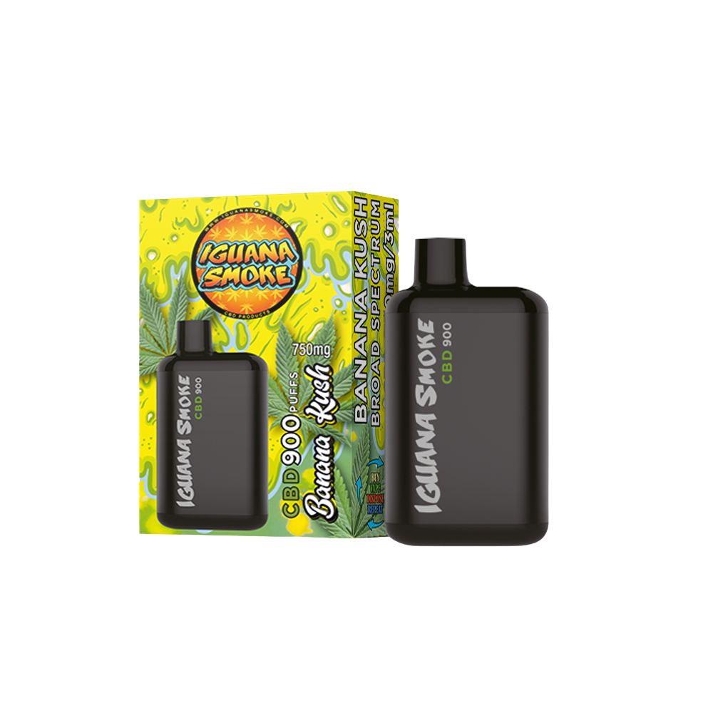Vape CBD de amplio espectro (750 mg), Banana Kush, Iguana Pocket, 3 ml