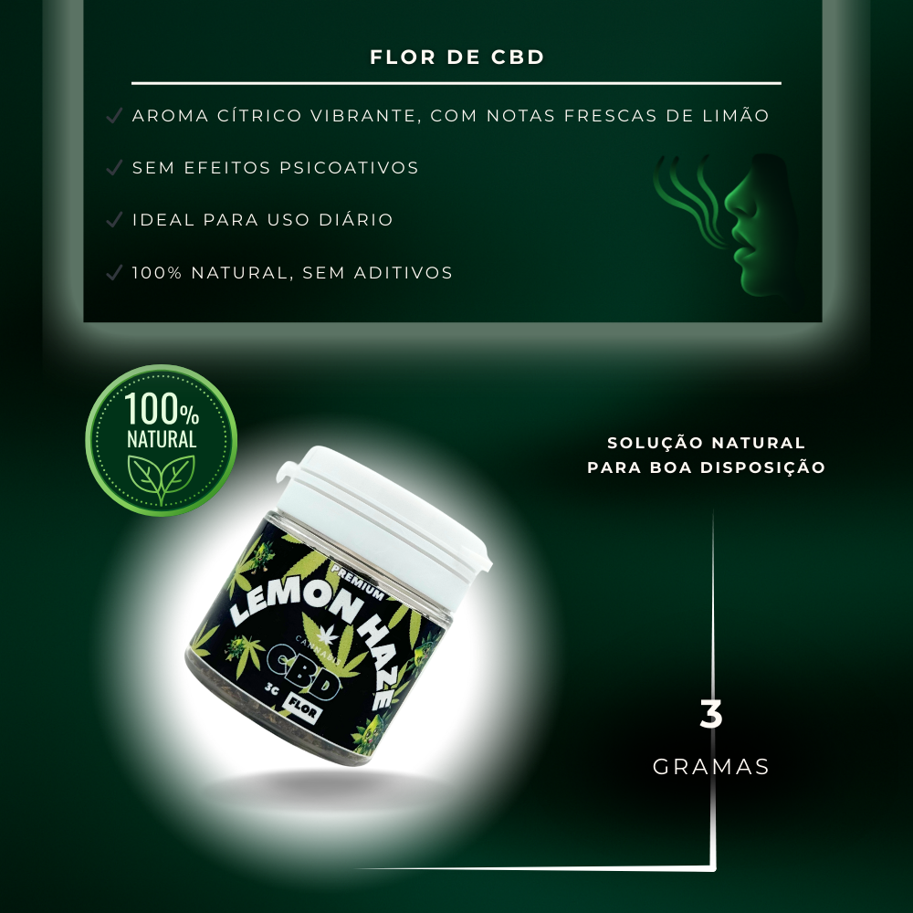 Flor de CBD premium Lemon Haze, 3 g