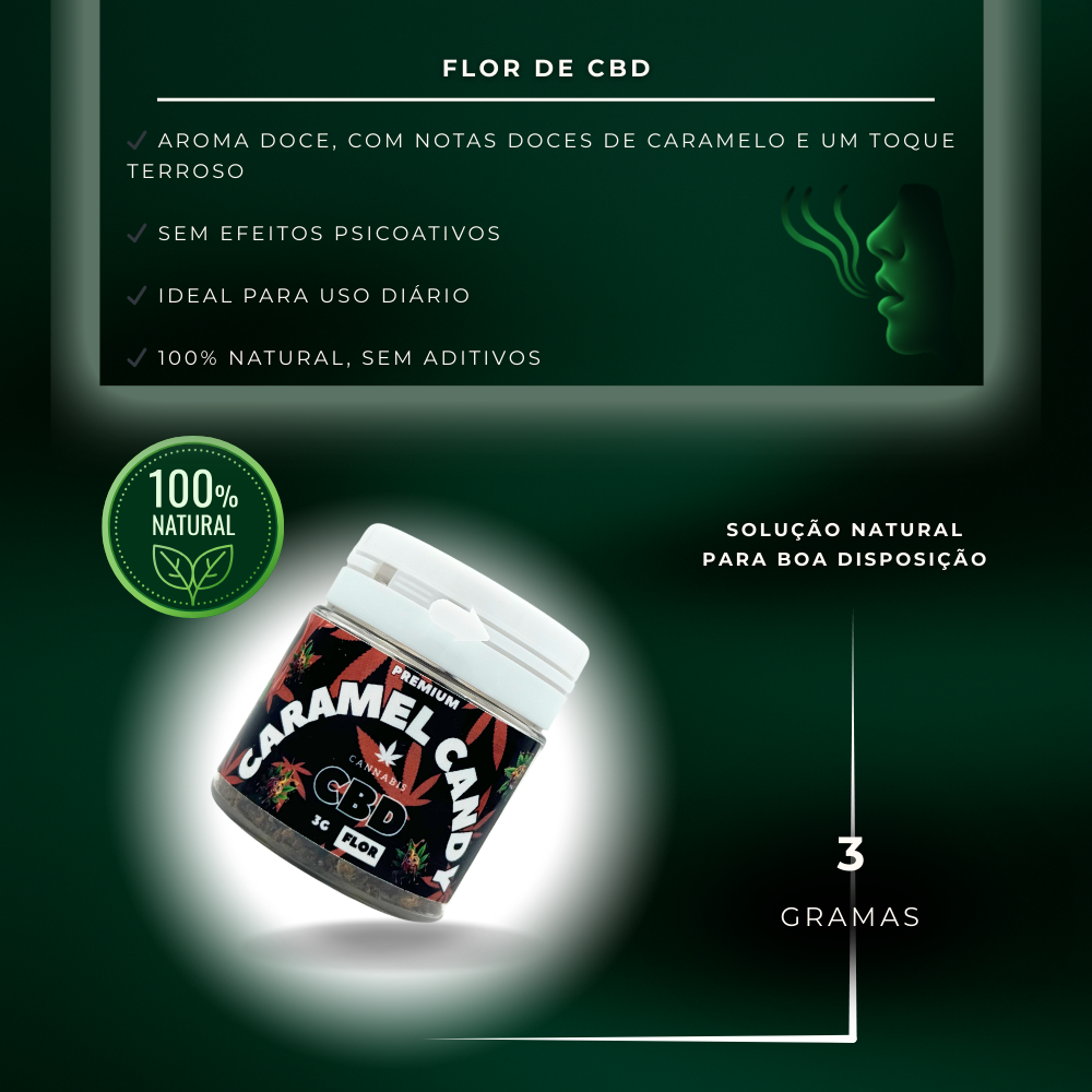 Flor de CBD premium de caramelo, 3 g