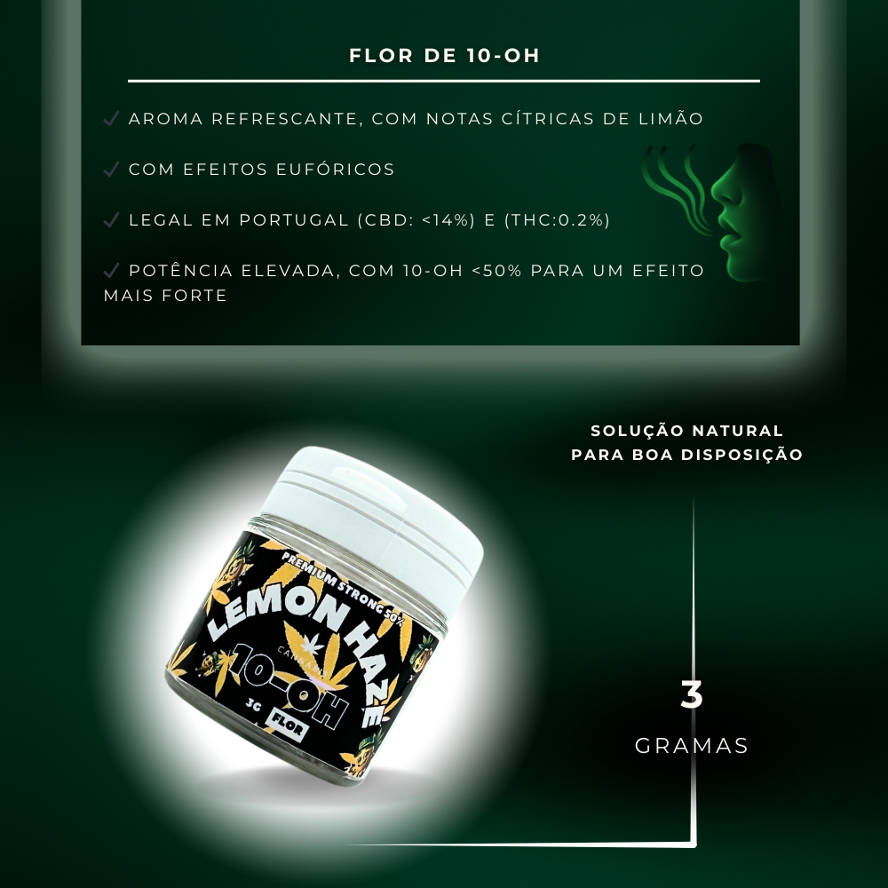 Flor de 10-OH Lemon Haze Premium Strong 50 %, 3 g