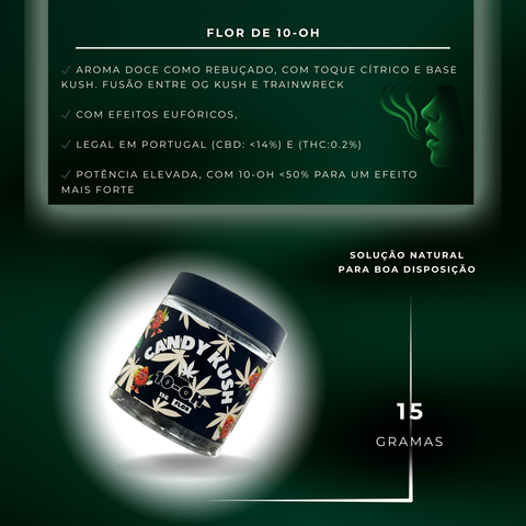 Flor de 10-OH (Novo HHC) Kandy Kush 50%, 15g