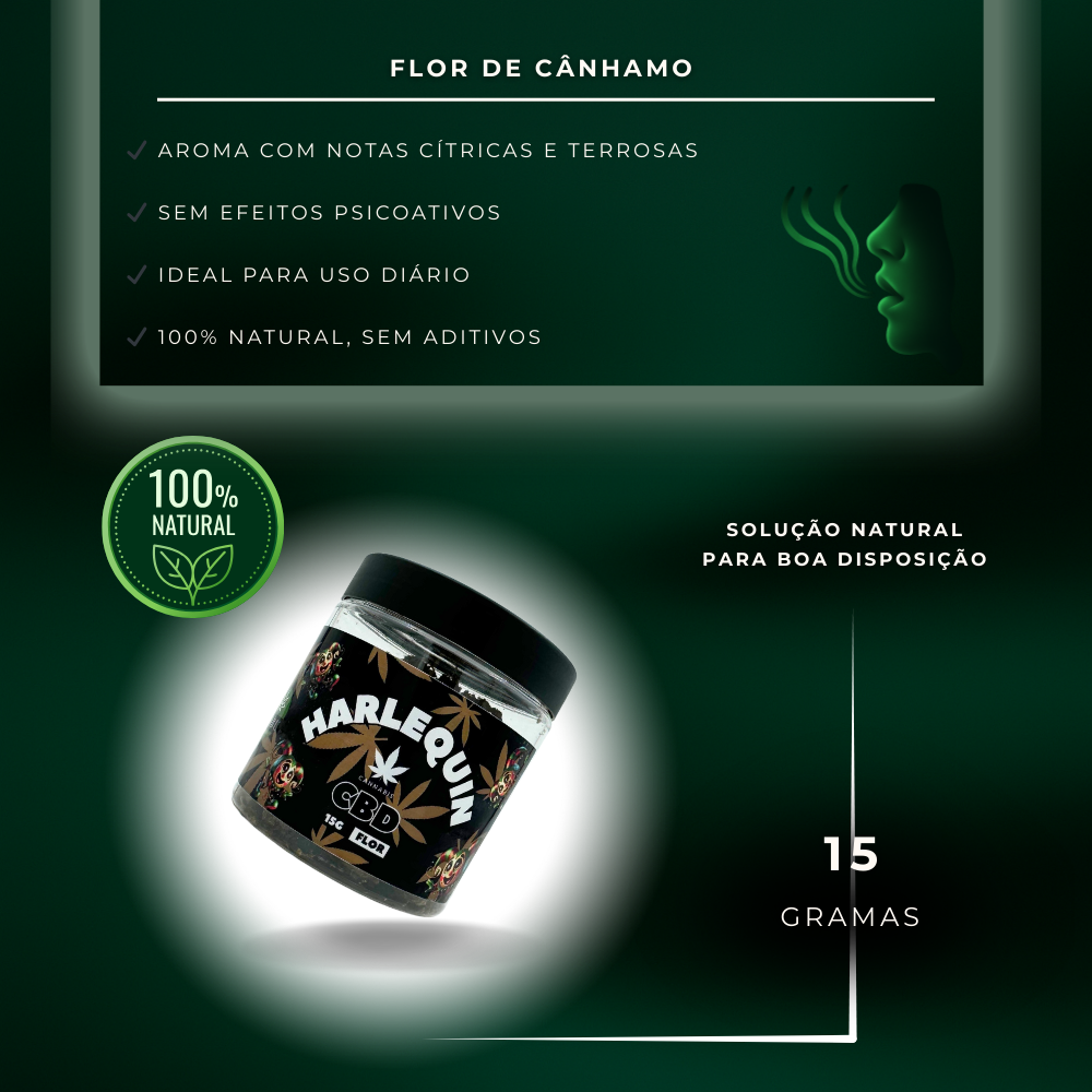 Flor de CBD Harlequin, 15 gramos
