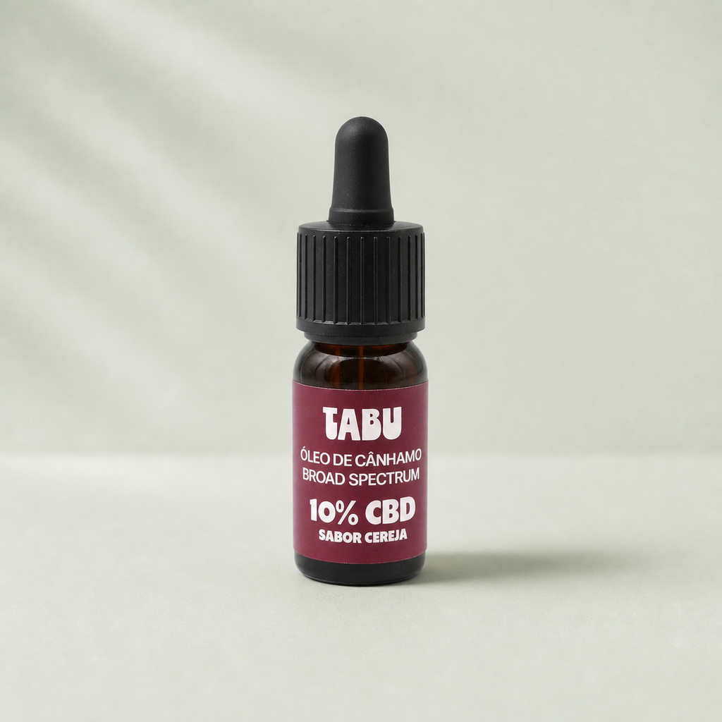 Óleo Broad Spectrum 10% CBD Cereja — fond Beldia vert sauge clair