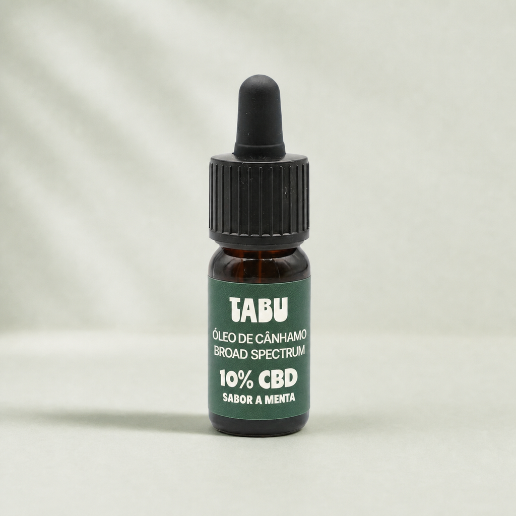 Óleo Broad Spectrum 10% CBD Menta — fond Beldia vert sauge clair