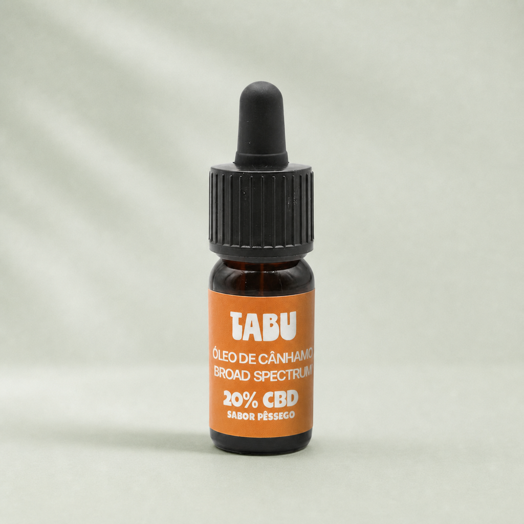 Óleo Broad Spectrum 20% CBD Pêssego — fond Beldia vert sauge clair