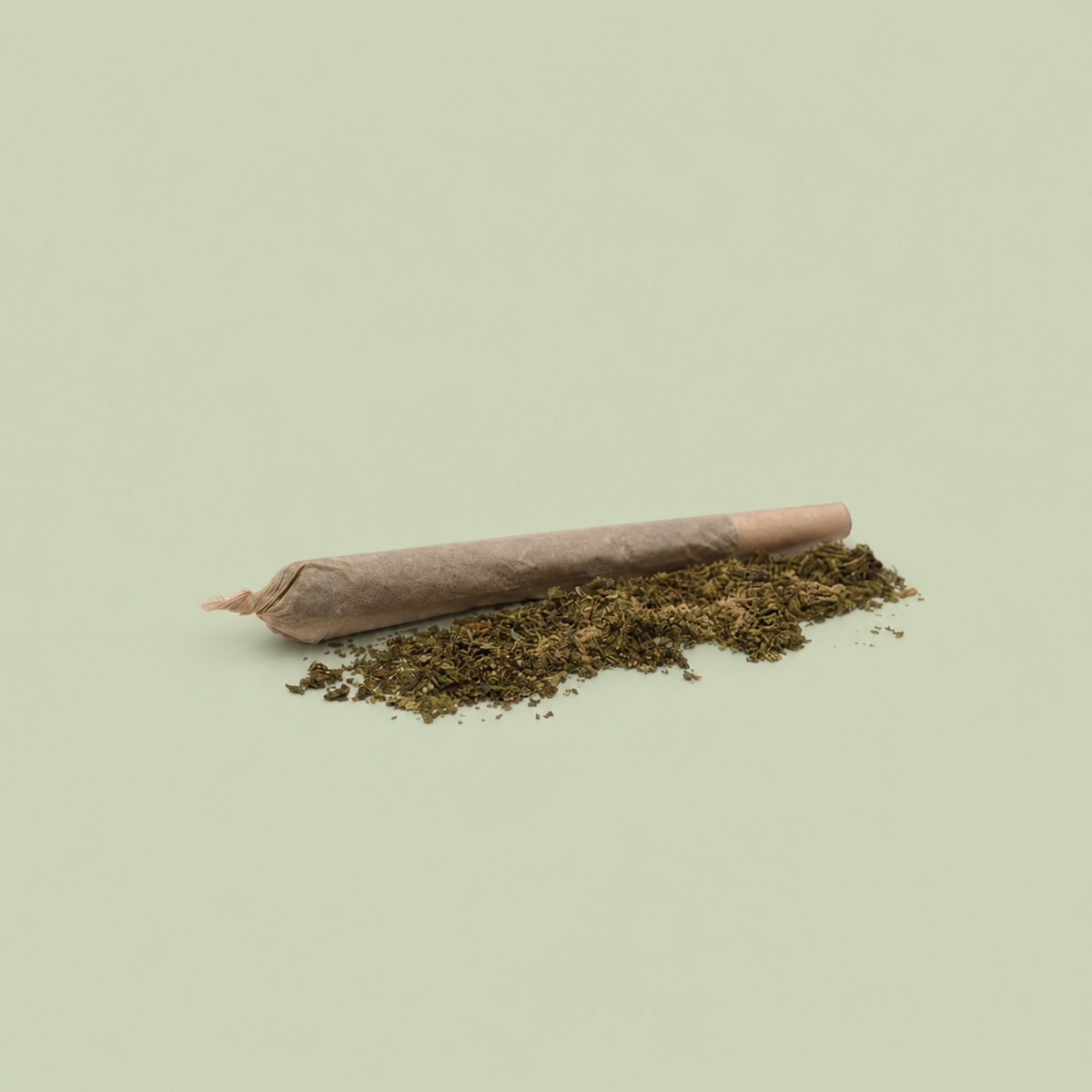 Pré-Roll CBD Amnésia sur fond vert sauge
