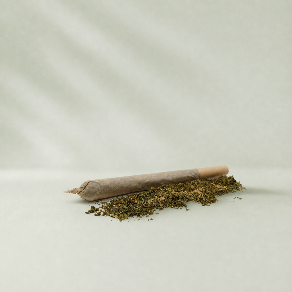 Pre Roll CBD OG Kush sur fond inspiré Beldia avec ombre réaliste unique