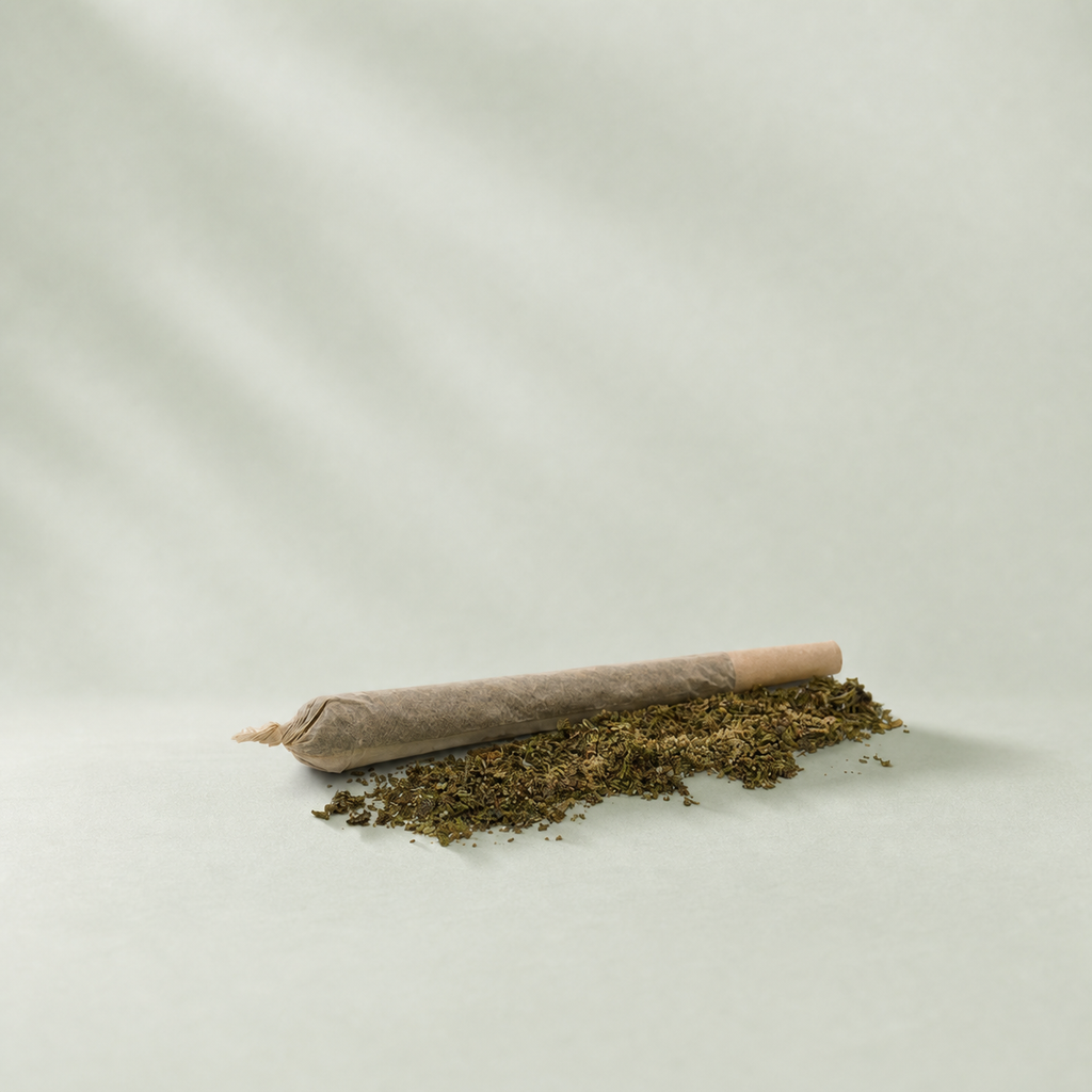 Pre Roll CBD Super Skunk sur fond inspiré Beldia avec ombre réaliste unique